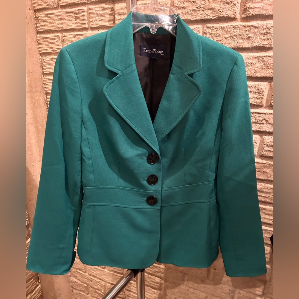 Evan Picone suit jacket, green/black, size 8 - excellent condition